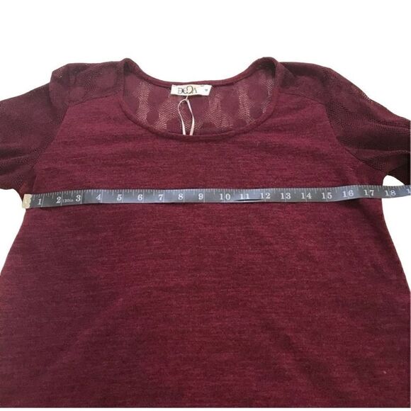 Deca Paris Women's Burgundy Polka Dot Mesh Long Sleeve Loose Sweater Size 4 NWT - Picture 7 of 11